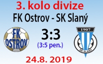 FK Ostrov – SK Slaný  3 : 3  ( 3 : 3 )  (3 : 5 pen.) 